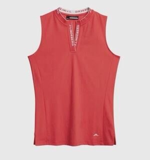 J. Lindeberg Leya Sleeveless Golf v neck shirt Ladies Large Pink Peacock